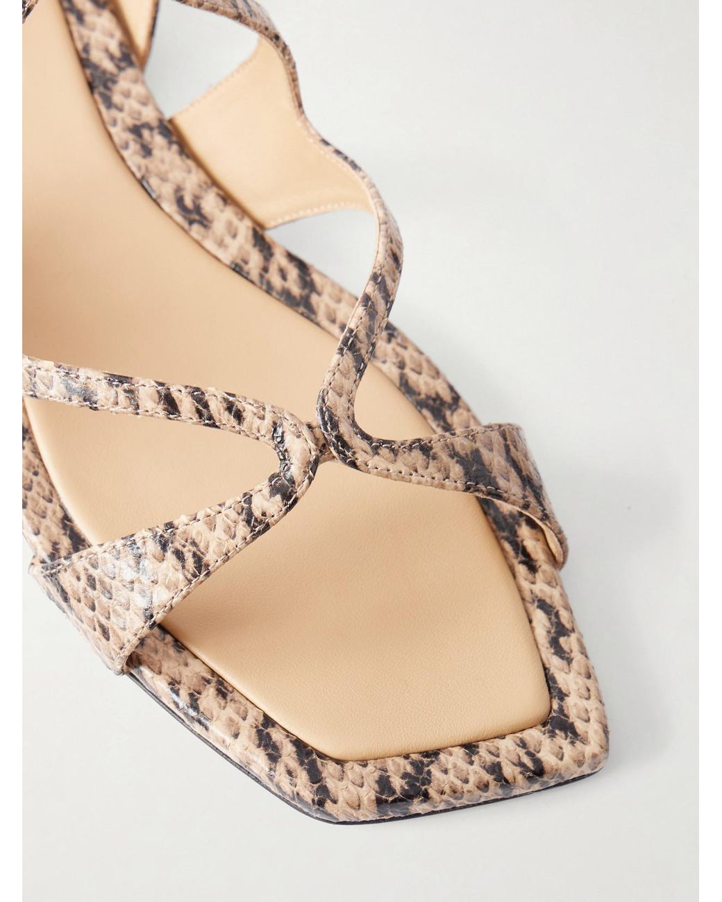 Jimmy Choo Natural Ayla Snake-Effect Leather Sandals