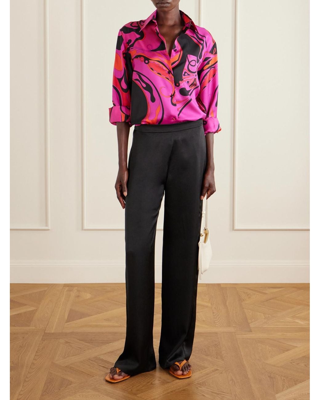 Emilio Pucci Pink Printed Silk-Twill Shirt