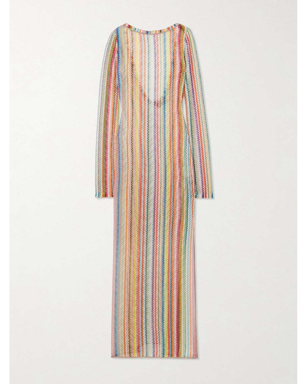 Missoni Natural Mare Striped Metallic Crochet-Knit Maxi Dress