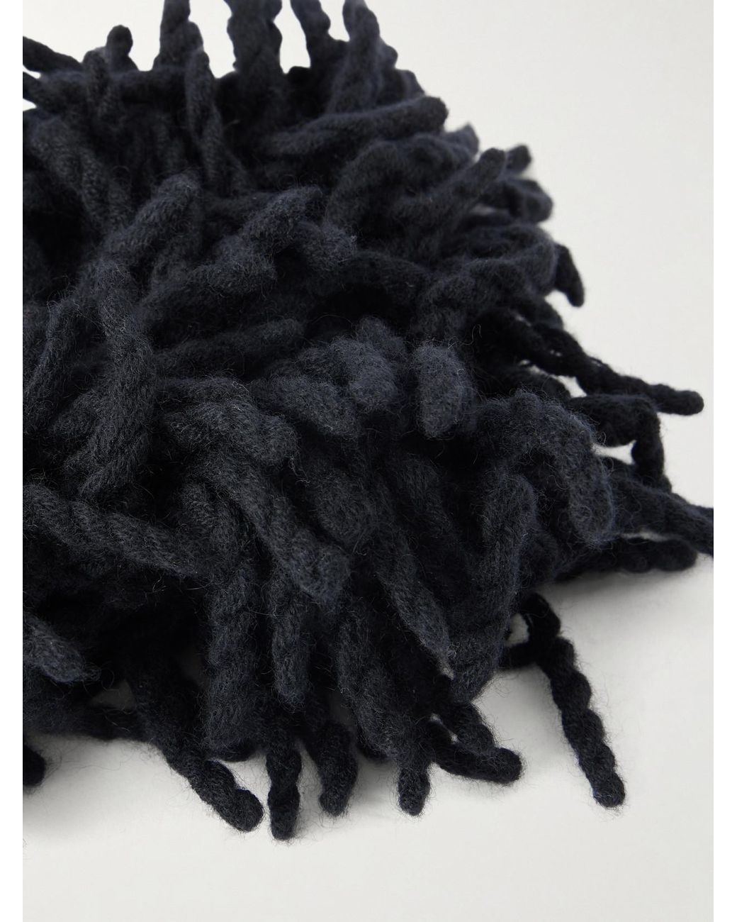 Lisa Yang Black Elidi Fringe-Trimmed Cashmere Snood