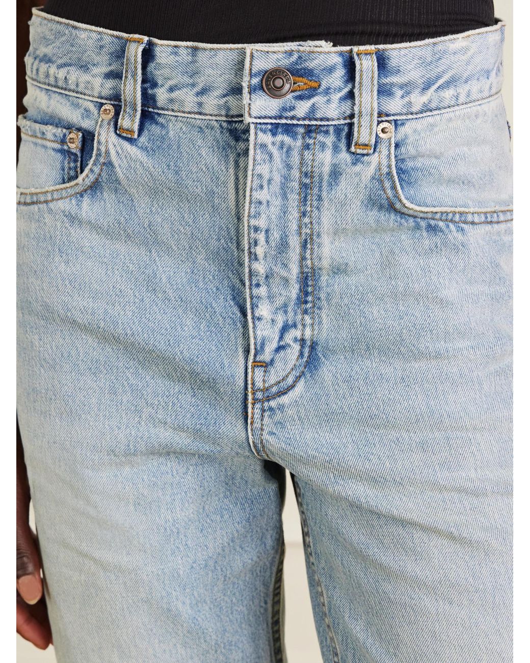 Balenciaga Blue Jackie Mid-Rise Straight-Leg Capri Jeans