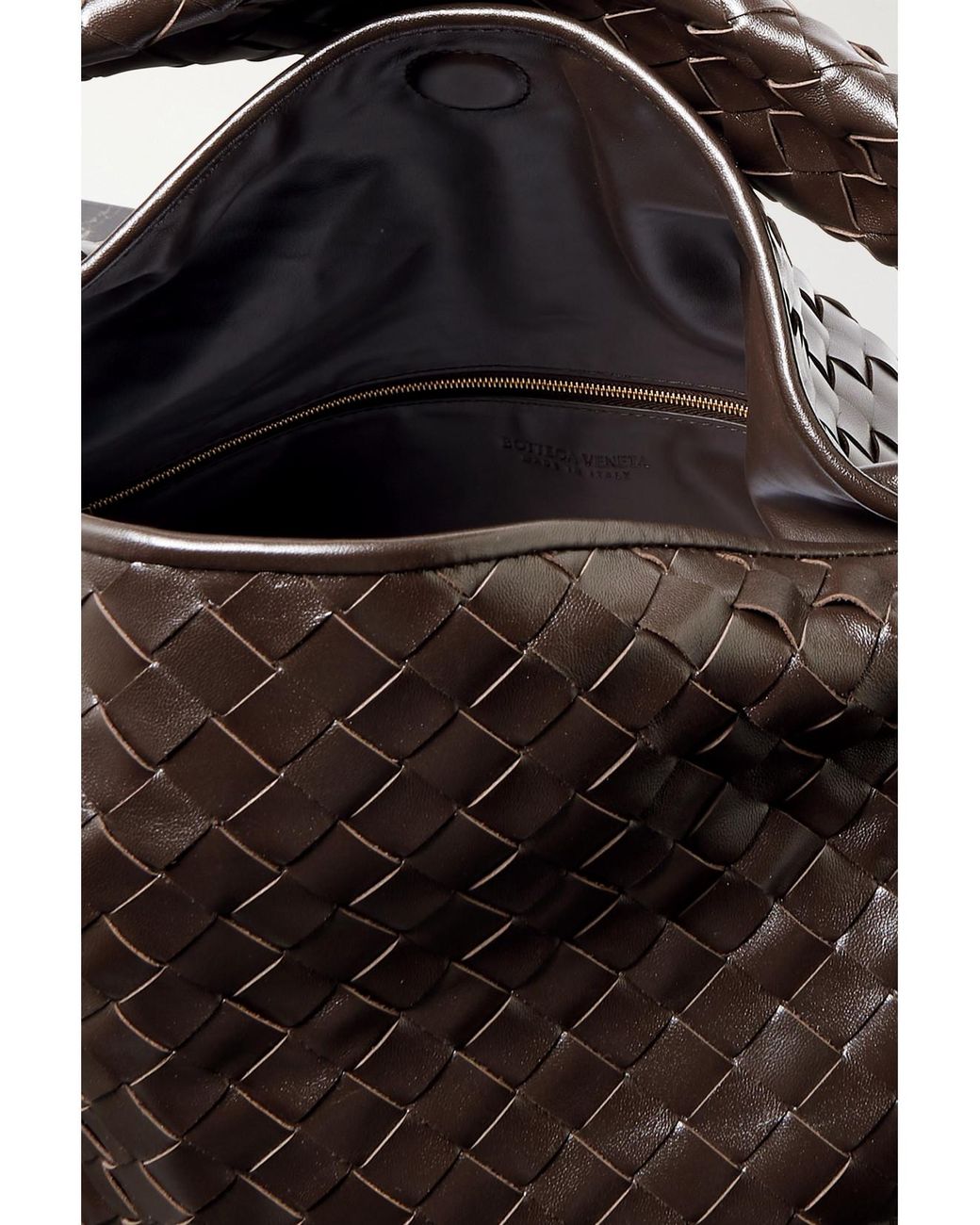 Bottega Veneta Black Hop Large Intrecciato Leather Tote