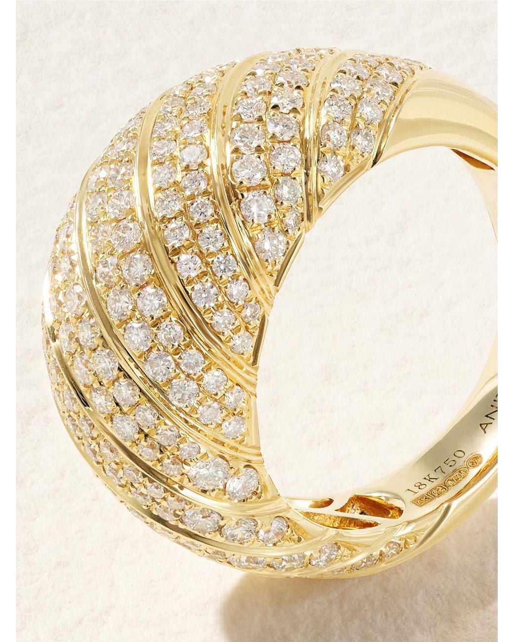 Anita Ko Natural Domed 18-Karat Diamond Ring
