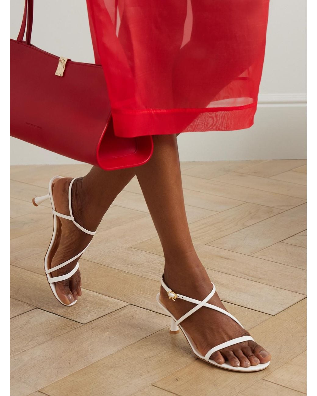 Gianvito Rossi Natural 55 Leather Sandals