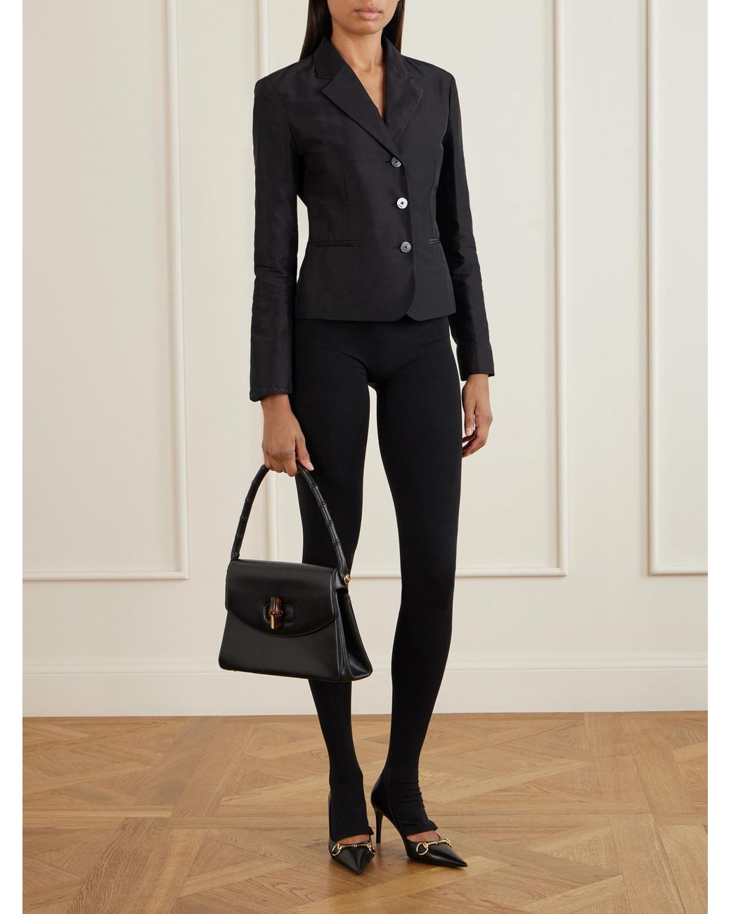 Gucci Black Silk-Faille Blazer