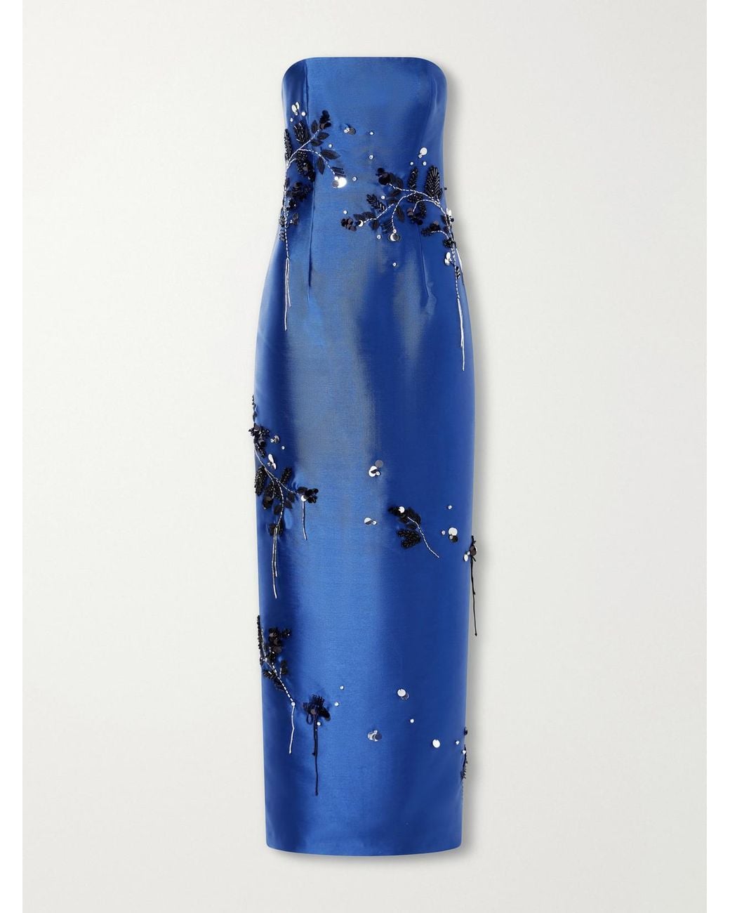 Jonathan Simkhai Blue Zirell Sequin-Embellished Mikado Gown