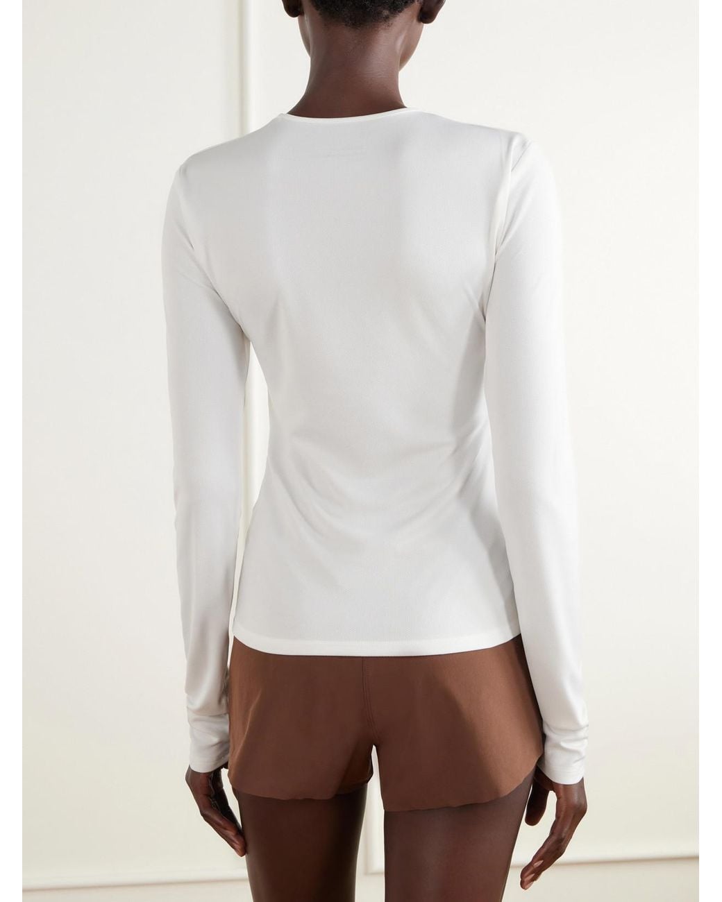 District Vision White Logo-Appliquéd Paneled Recycled Mesh T-Shirt