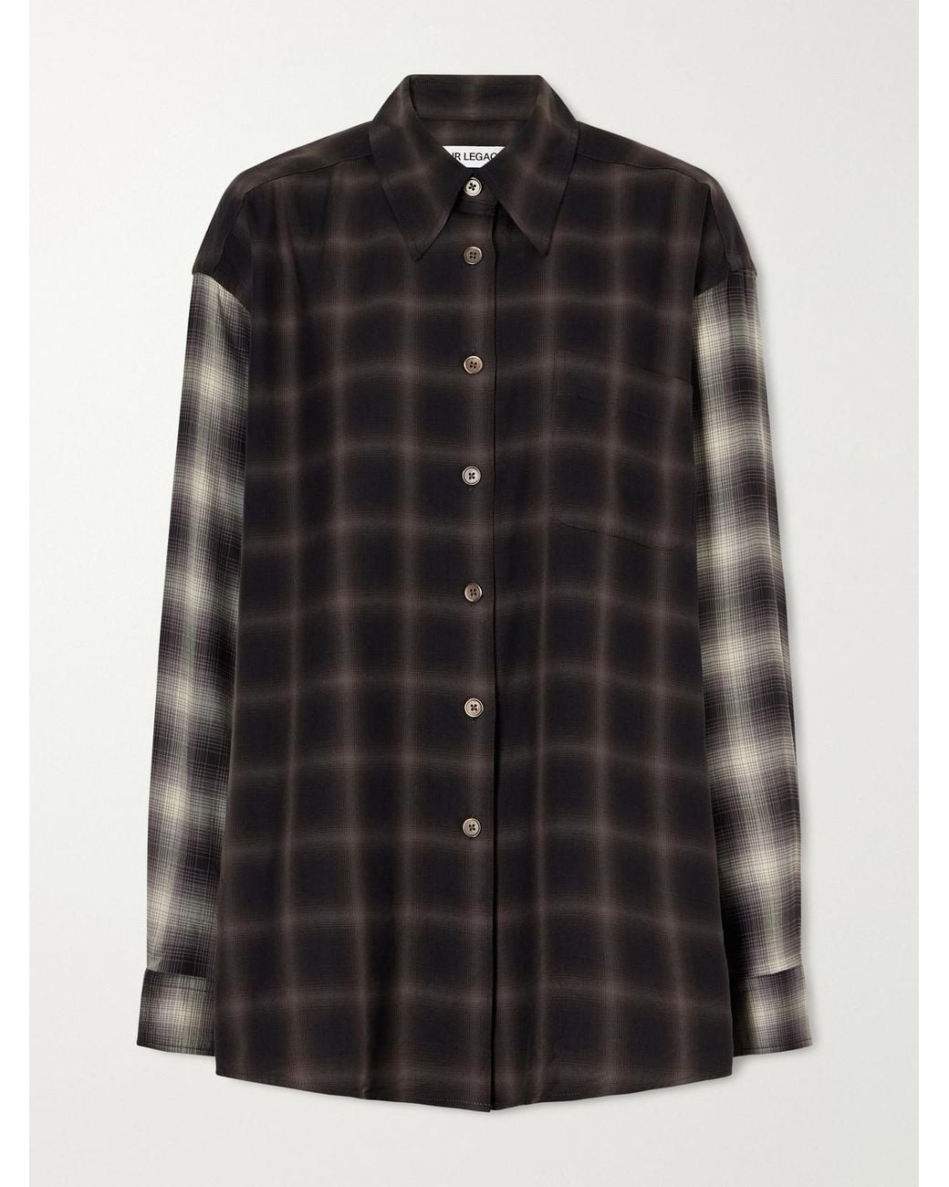 Our Legacy Black Favourite Checked Tencel Lyocell Shirt