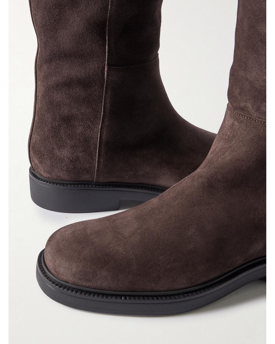 Tod's Brown Embellished Suede Knee Boots