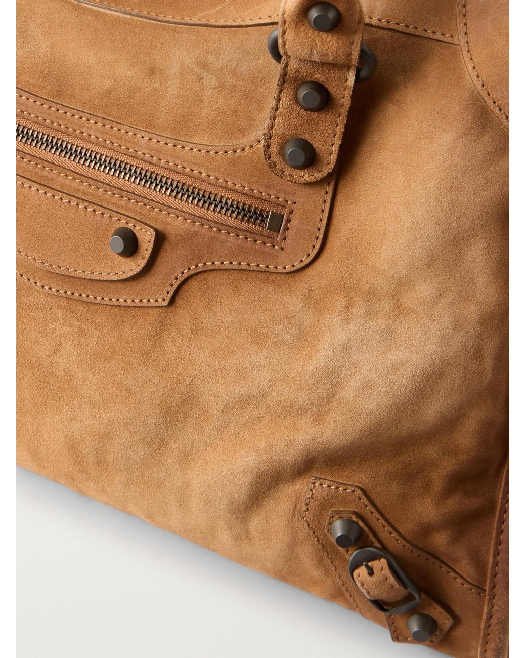 Balenciaga Brown Le City Medium Suede Shoulder Bag