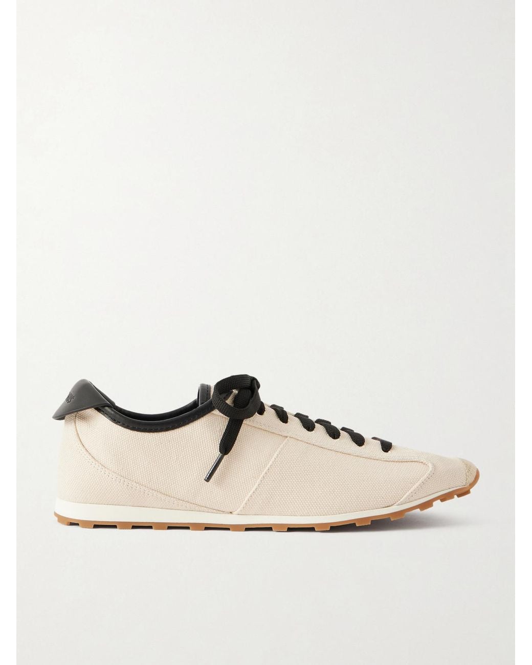 Jacquemus Natural Les Tennis Leather-Trimmed Canvas Sneakers