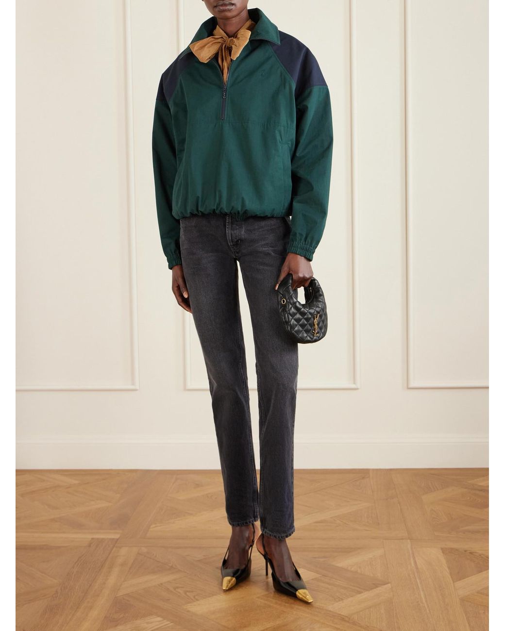 Saint Laurent Black Icarino Mini Matelassé Leather Top-Handle Bag