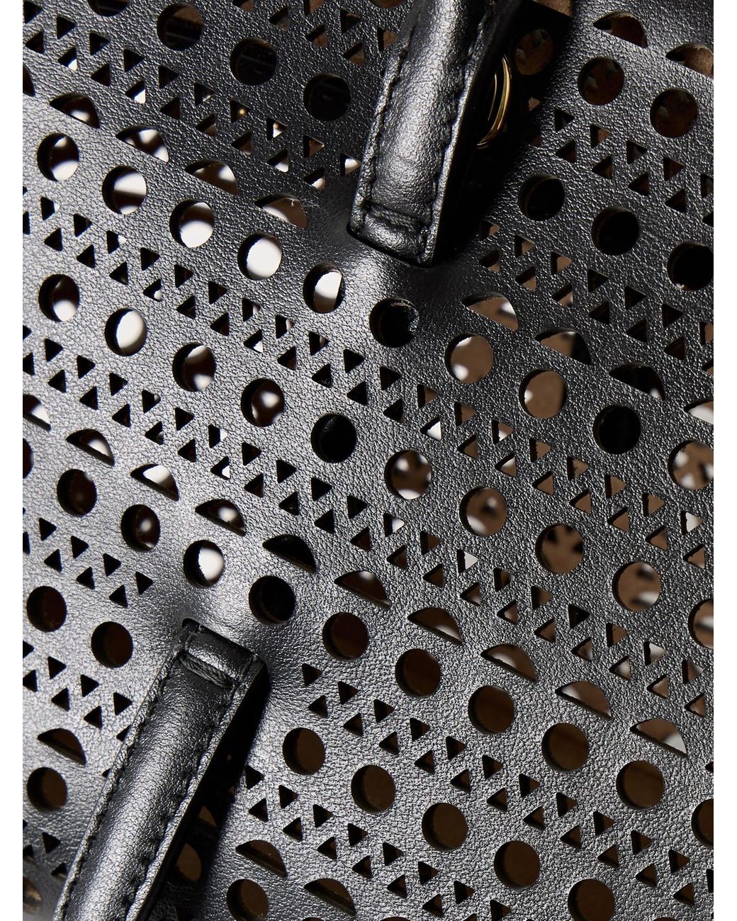 Alaïa Black New Mina 20 Laser-Cut Leather Tote