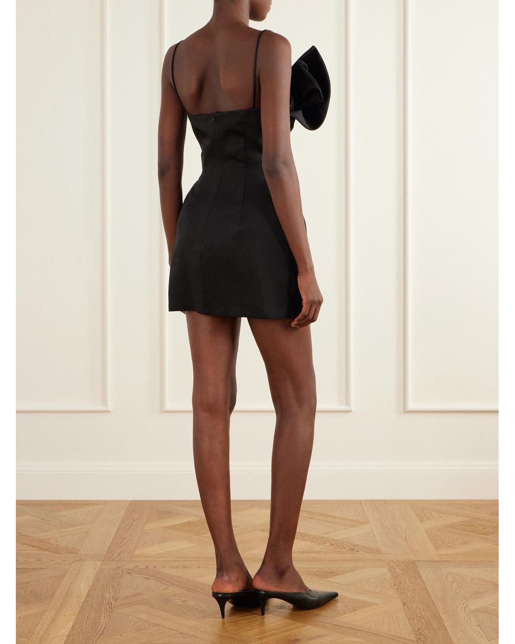 Magda Butrym Black Cotton And Silk-Blend Mini Dress