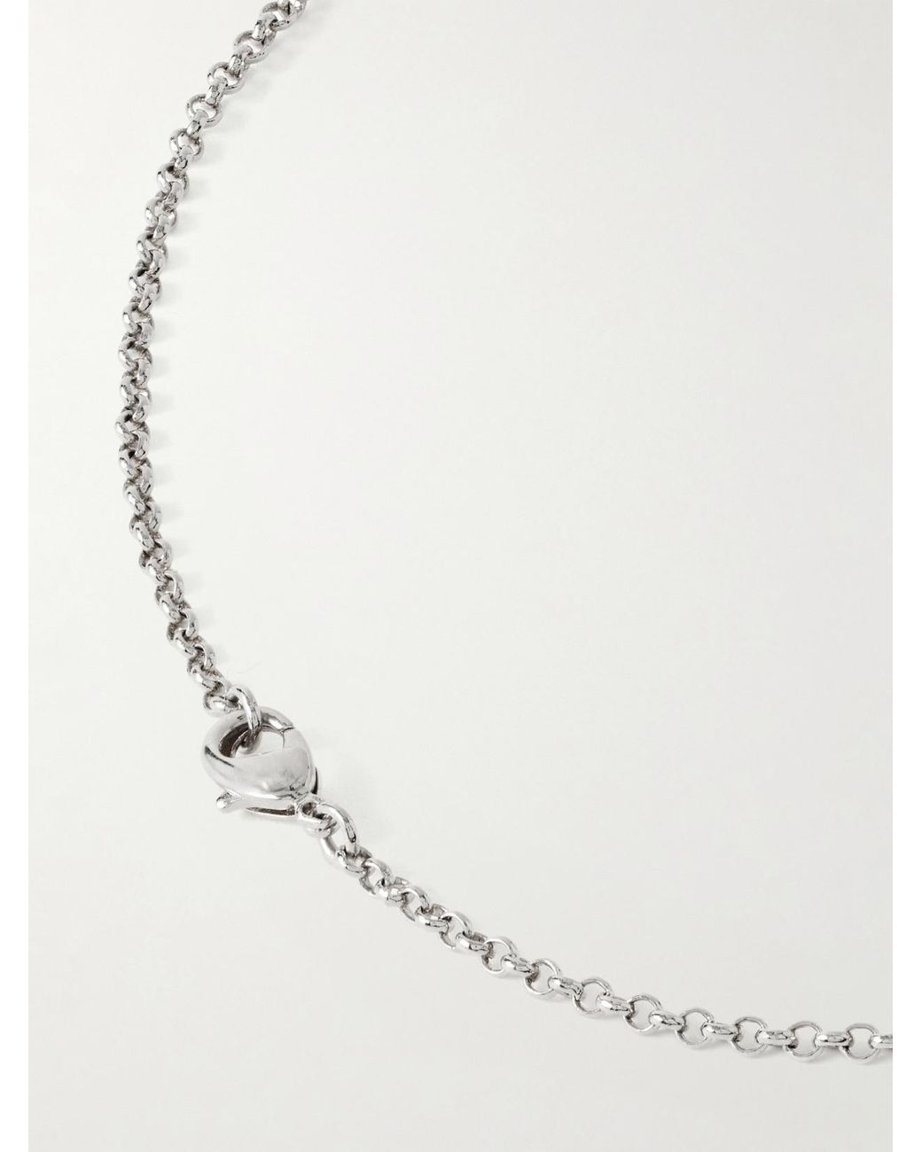 Khaite White Keefe Palladium-Coated Pendant Necklace