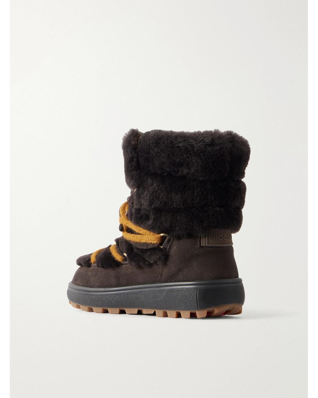 Bogner Black Chamonix 10 Shearling-Trimmed Suede Ankle Boots