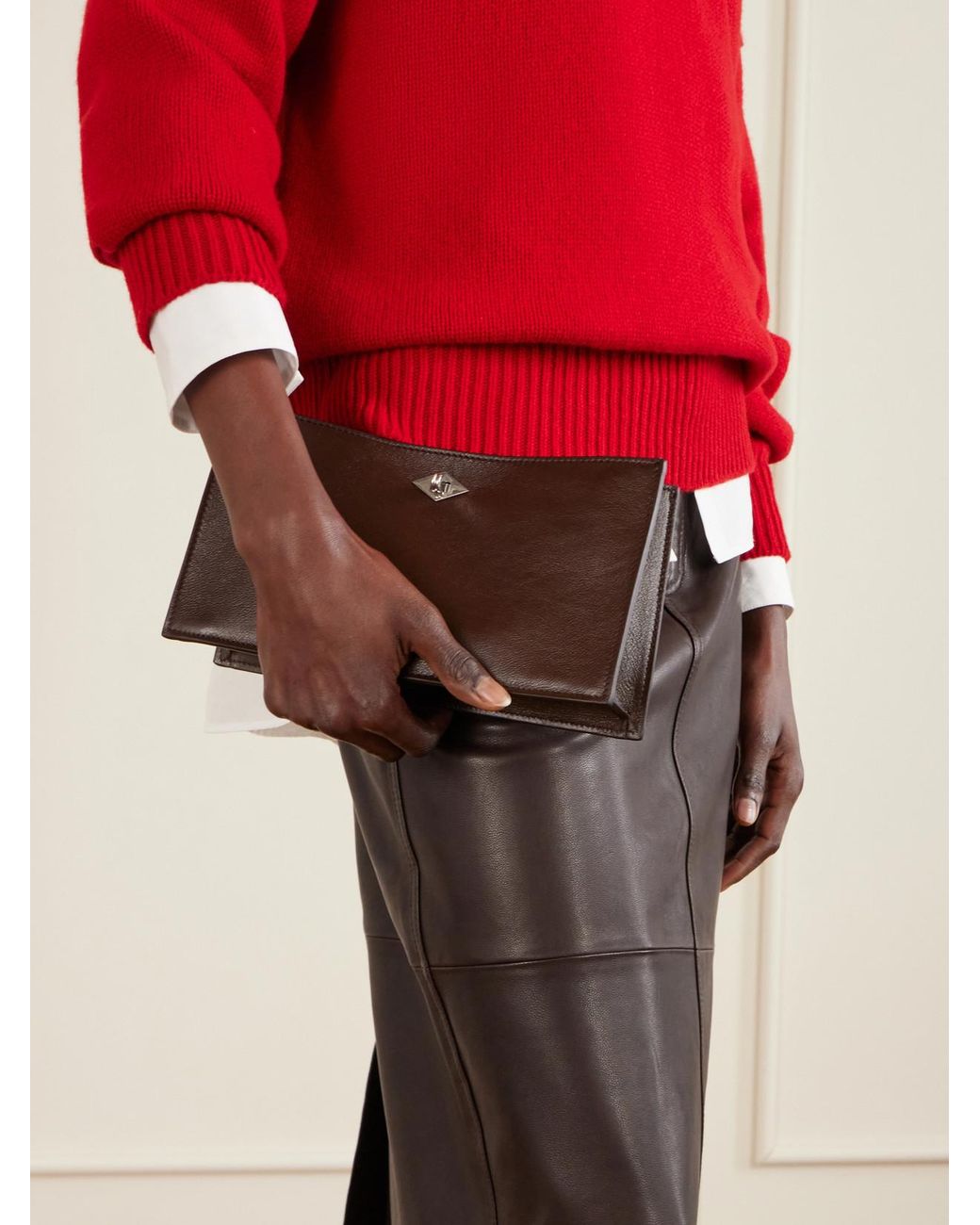 Metier Brown Ease 28 Leather Clutch