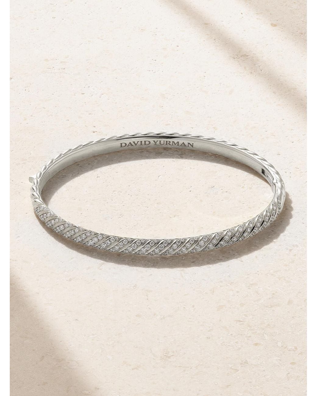 David Yurman Natural Sculpted Cable 18-Karat Diamond Bangle