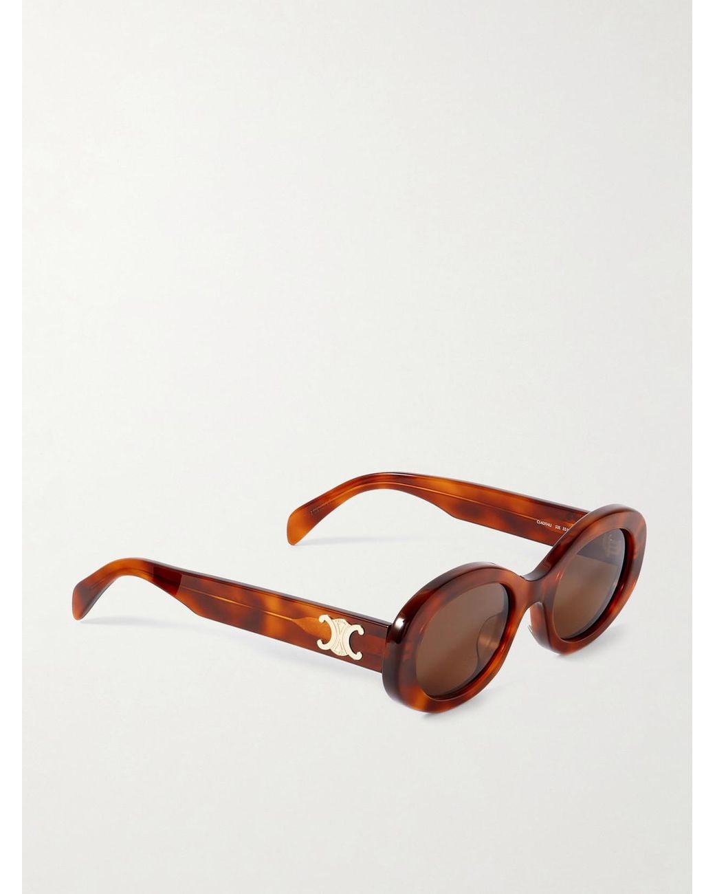 Céline Brown Triomphe Oval-Frame Acetate Sunglasses