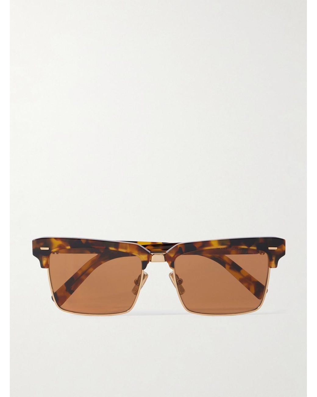 Miu Miu Brown Square-Frame Acetate And-Tone Sunglasses