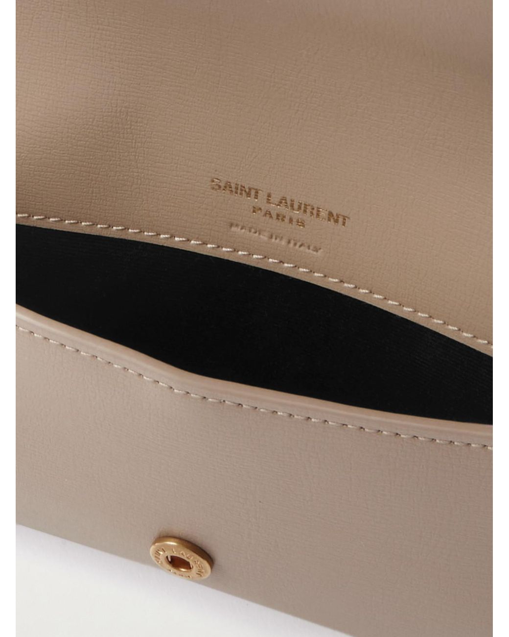 Saint Laurent White Cassandre Strap Leather Phone Case