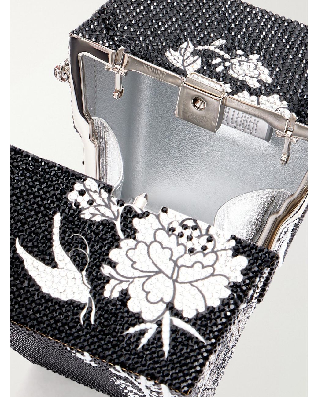Judith Leiber White Bamboo Take Away Cup Crystal-Embellished-Tone Clutch