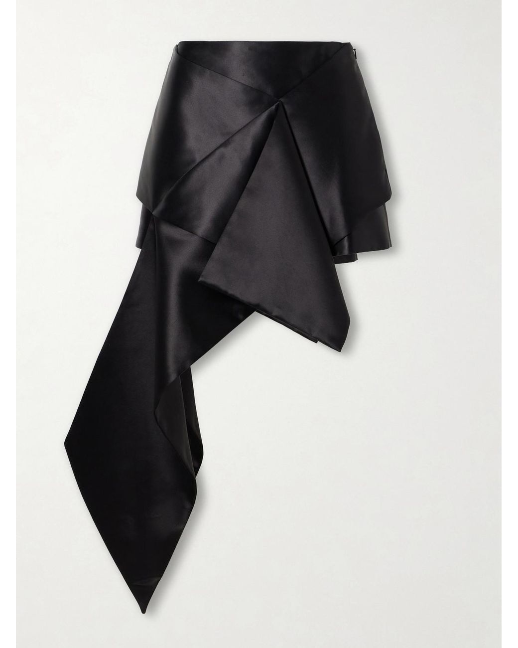 J.W. Anderson Black Cross Draped Cotton And Silk-Blend Satin Mini Skirt