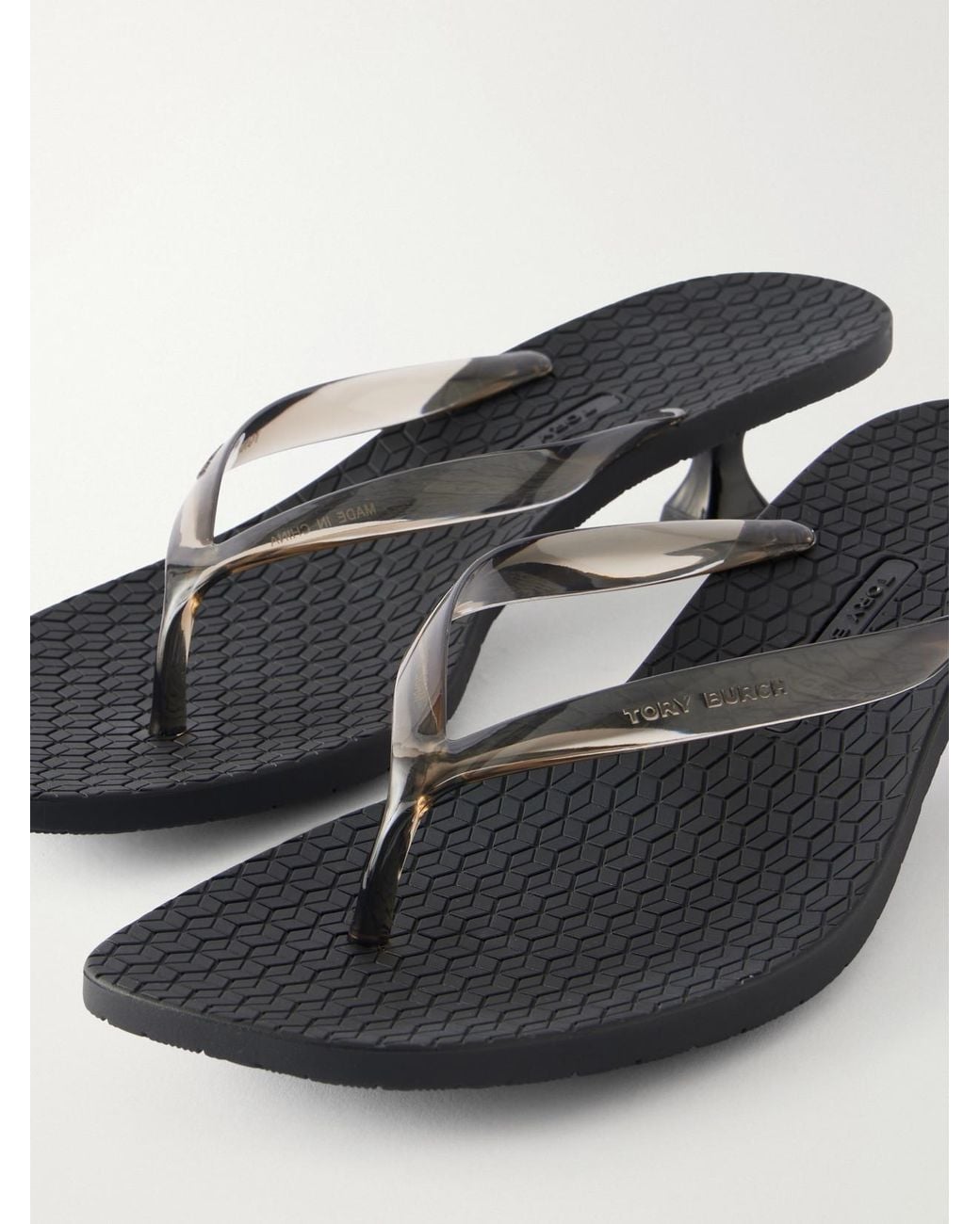 Tory Burch Black Pvc Thong Sandals