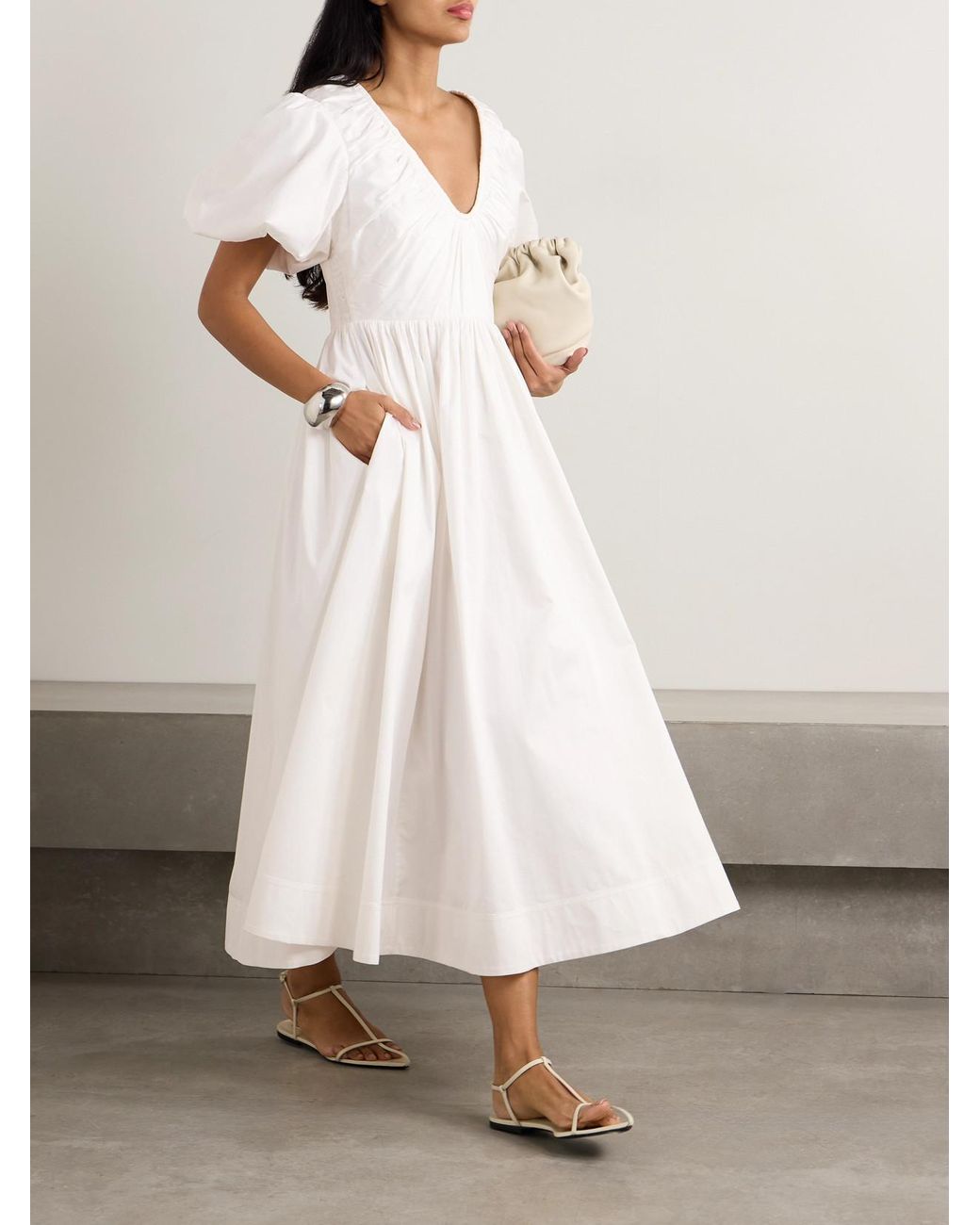 off shoulder western dress Odella Off The Shoulder Smocked Maxi Dress - Off White Extra Large | Women's Online Boutique | Boho Chic Style