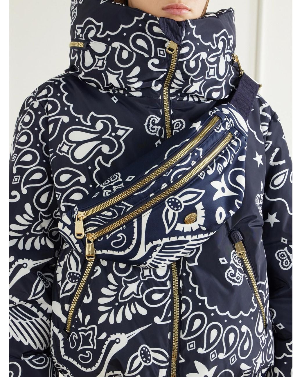 Goldbergh Blue Takara Printed Shell Belt Bag