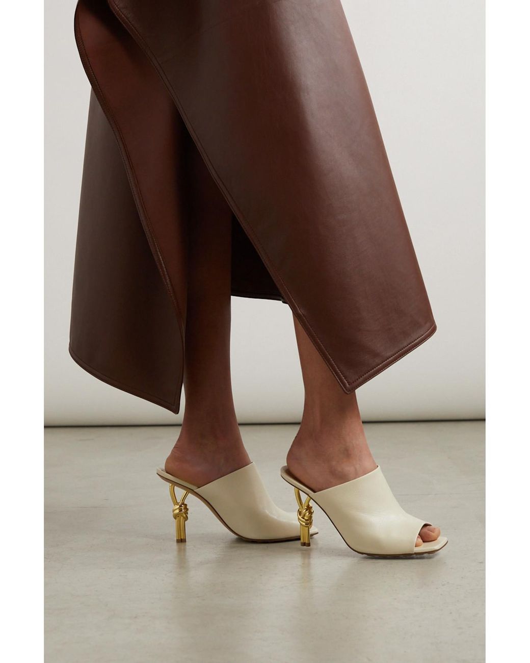 Bottega Veneta White Leather Mules