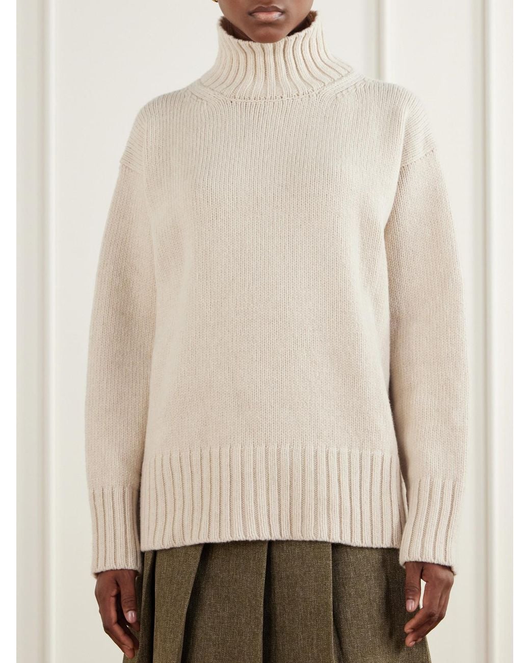 Rohe Natural Wool And Cashmere-Blend Turtleneck Sweater