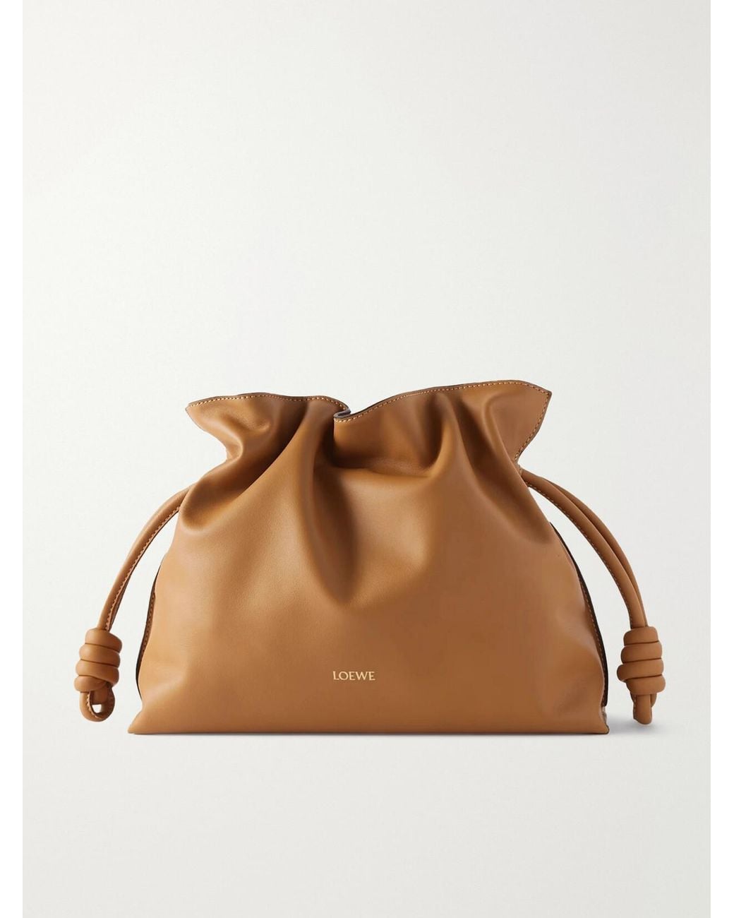 Loewe Brown Flamenco Leather Clutch