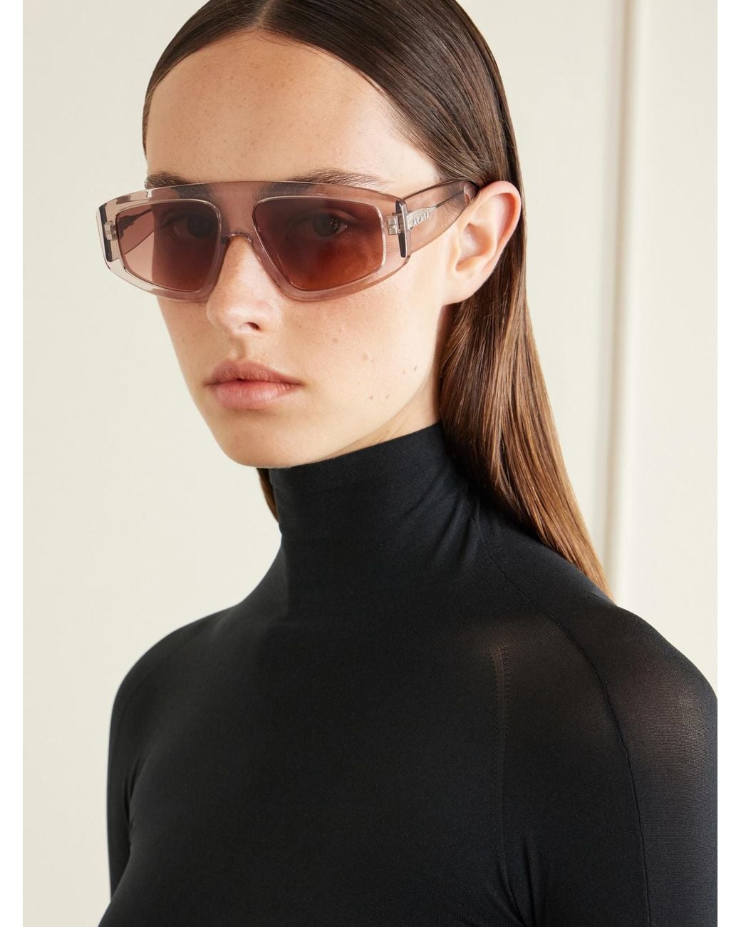 Alaïa Pink Aviator-Style Recycled-Acetate Sunglasses