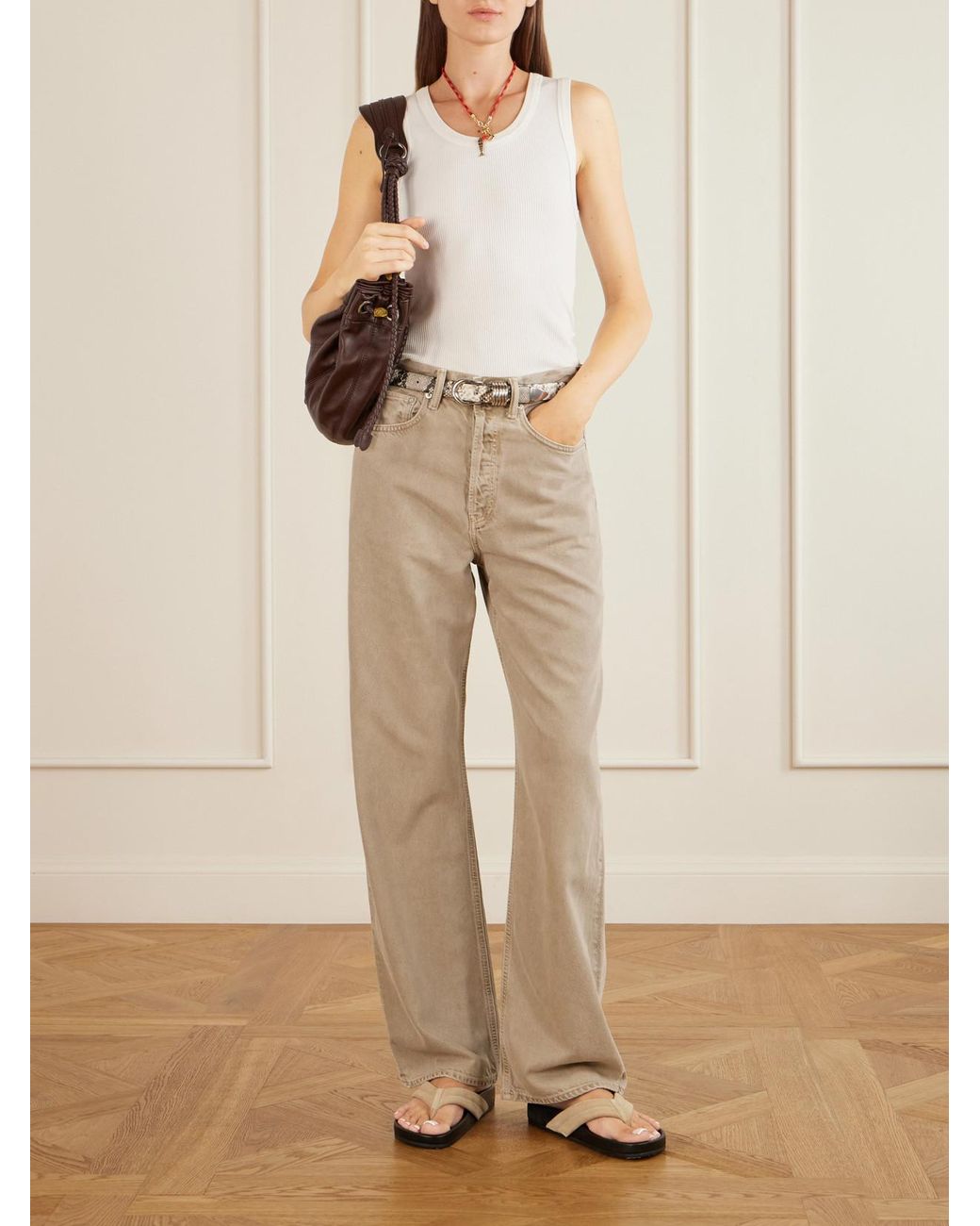 Agolde Natural Vintage Loose High-Rise Straight-Leg Jeans