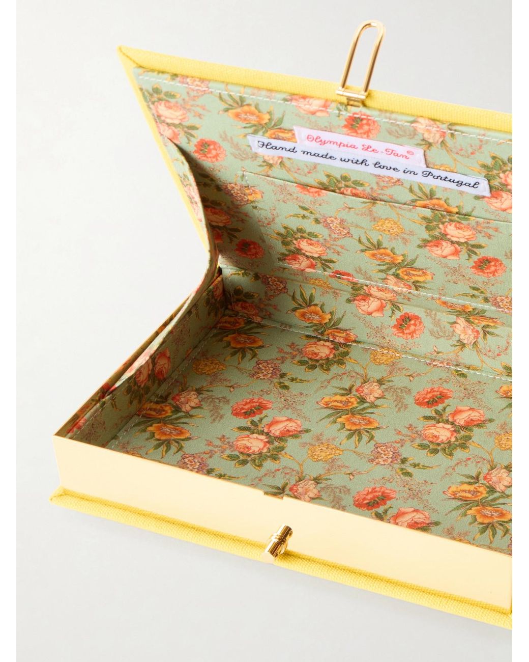 Olympia Le-Tan Yellow Rum Punch Appliquéd Embroidered Canvas Clutch