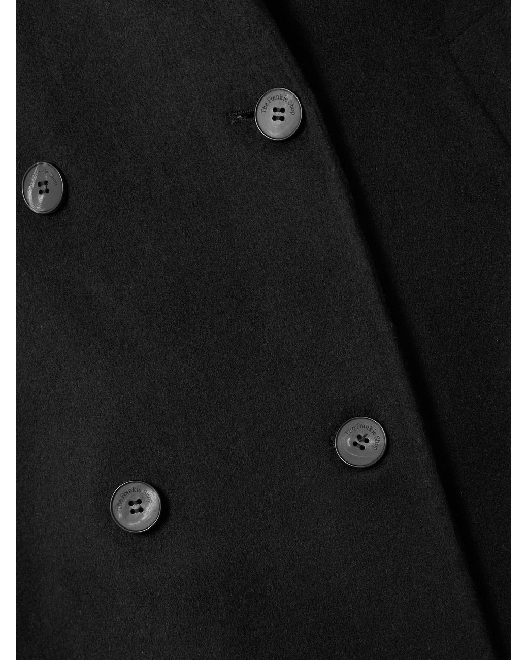 Frankie Shop Black Gaia Oversized Double-Breasted Wool-Blend Coat