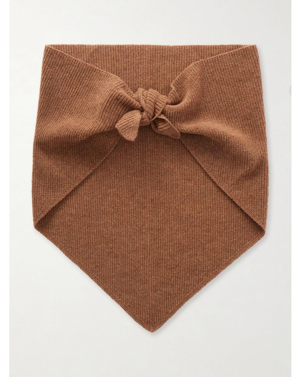 &Daughter Brown Fionn Ribbed Cashmere Scarf