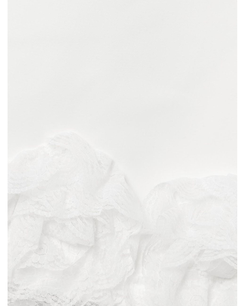 Self-Portrait Bow-Detailed Lace-Trimmed Crepe Mini Dress in White | Lyst  Australia