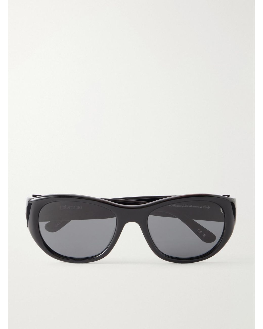 LIE STUDIO Gray Lee Oval-Frame Acetate Sunglasses