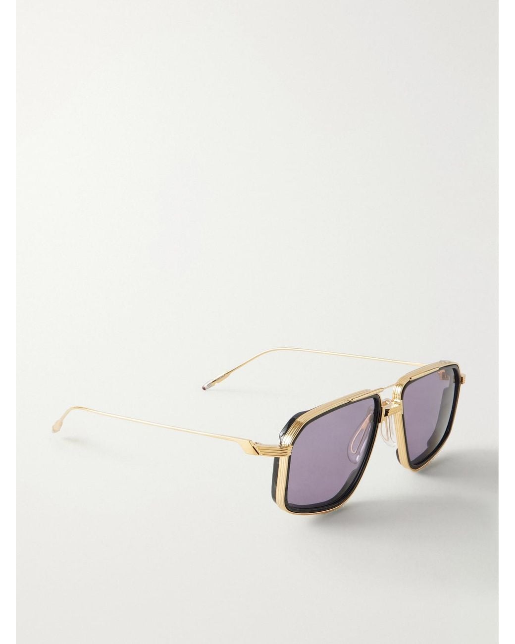 Jacques Marie Mage Metallic Jagger Aviator-Style Titanium Sunglasses
