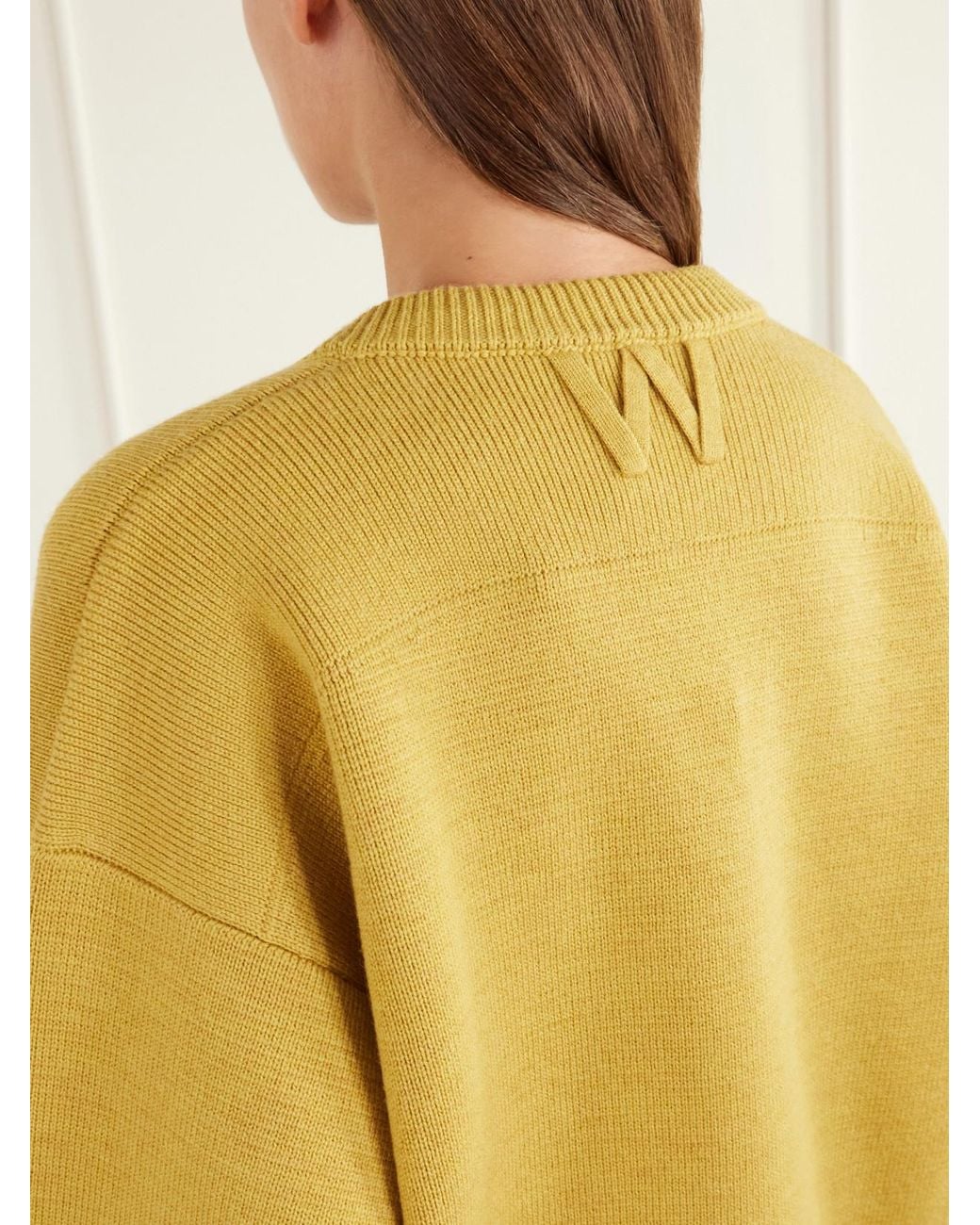 Willy Chavarria Yellow Chavarria Logo-Embroidered Wool Sweater