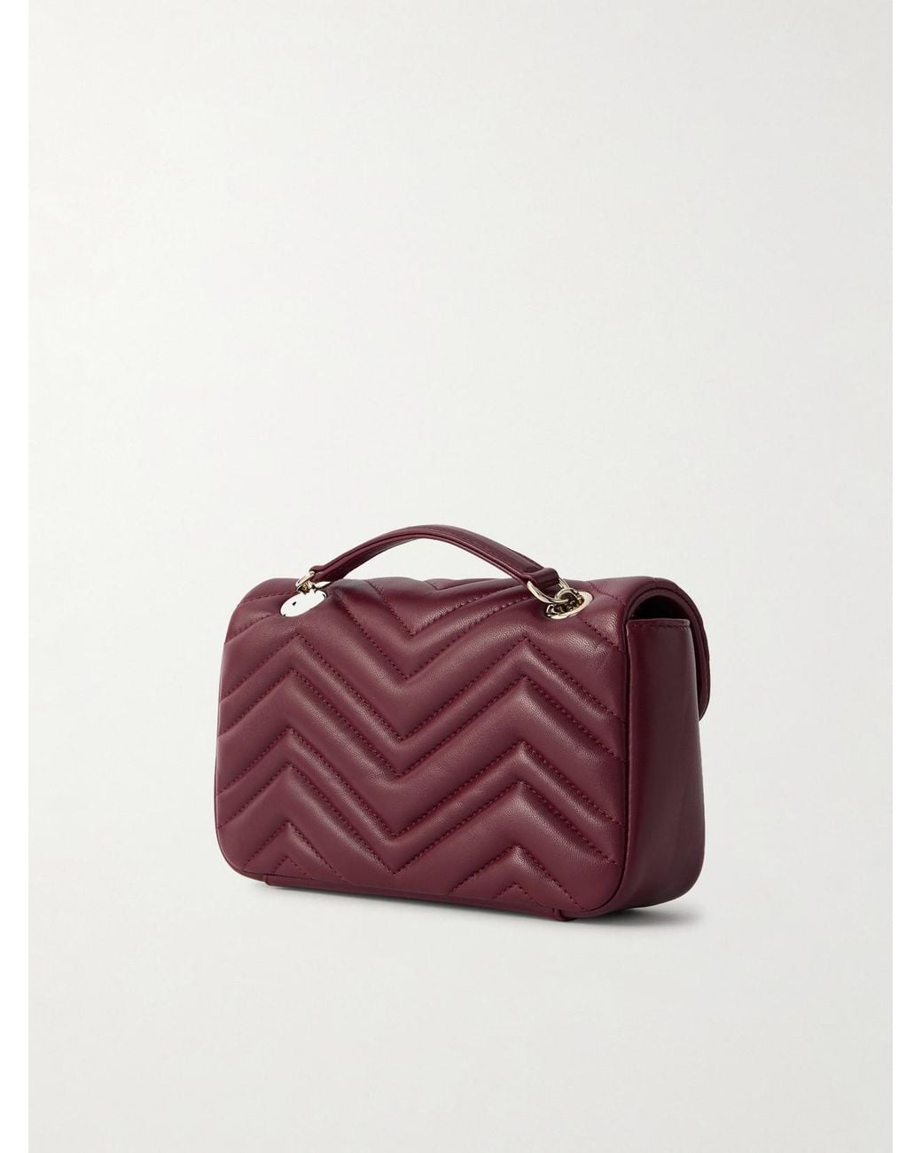 Gucci Purple Gg Marmont 2.0 Quilted Leather Shoulder Bag