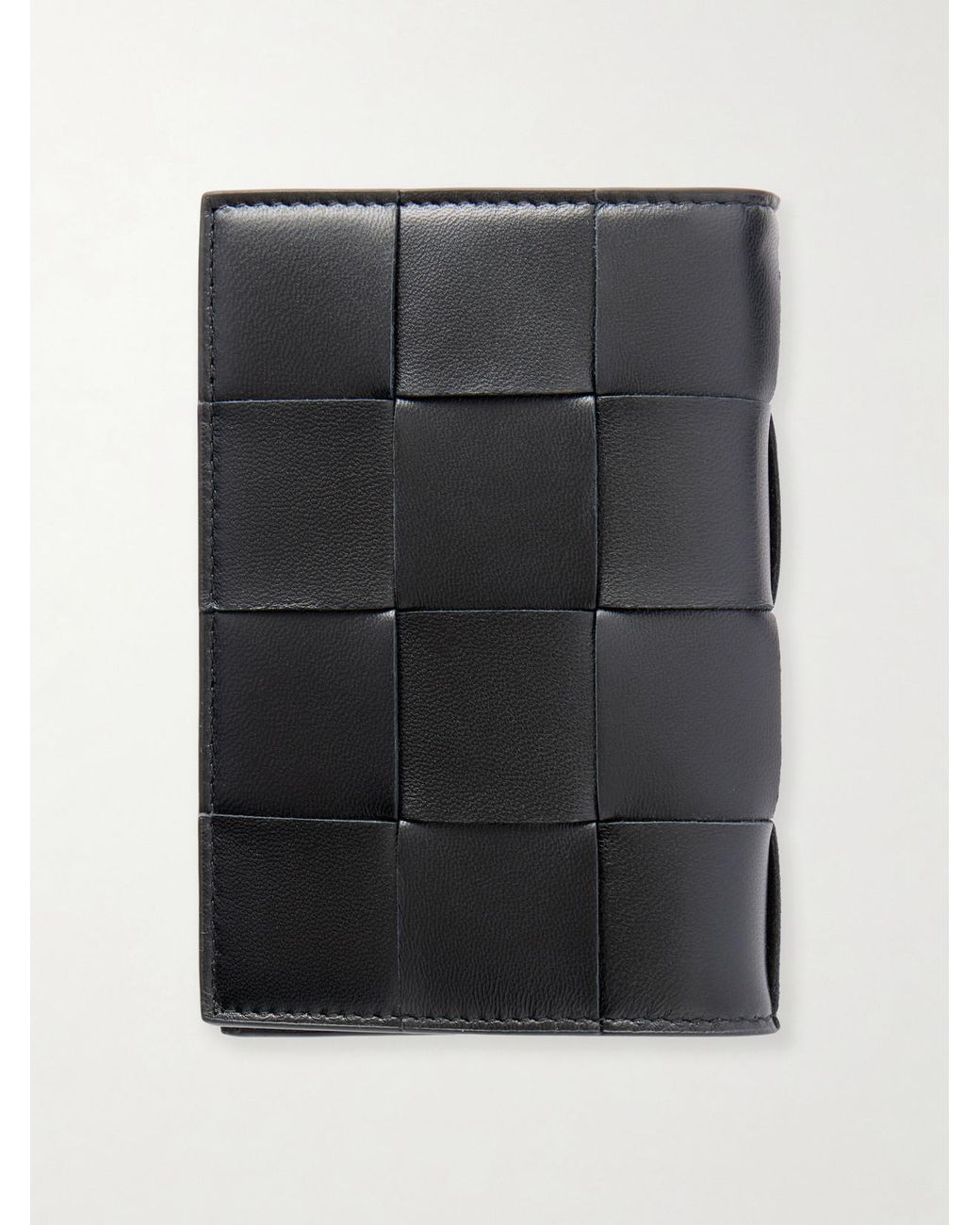Bottega Veneta Gray Cassette Intrecciato Leather Passport Case