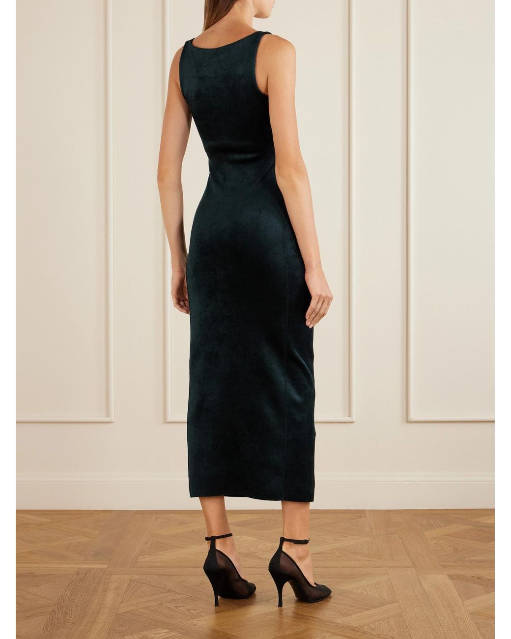 Alaïa Blue Velvet Midi Dress