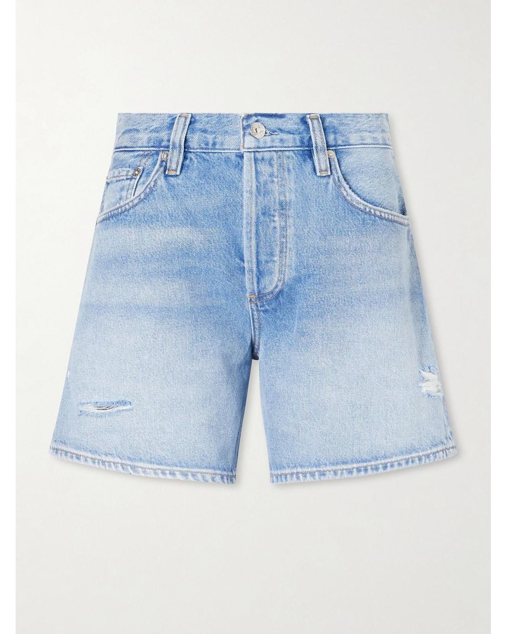 Citizens of Humanity Blue Billie Distressed Organic Denim Shorts