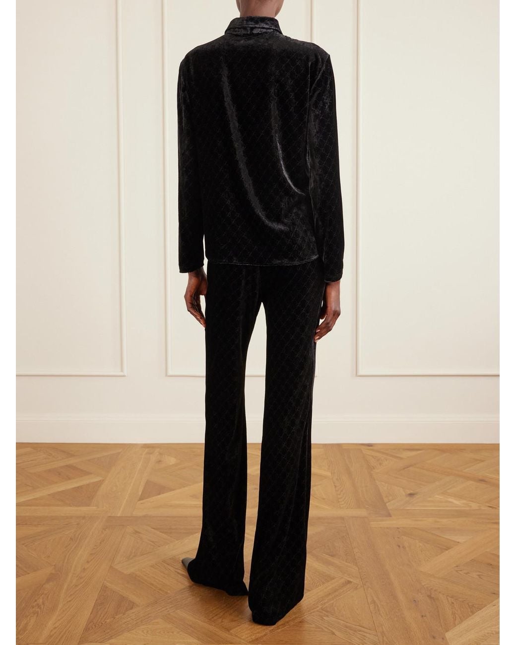 Gucci Black Devoré-Velvet Shirt