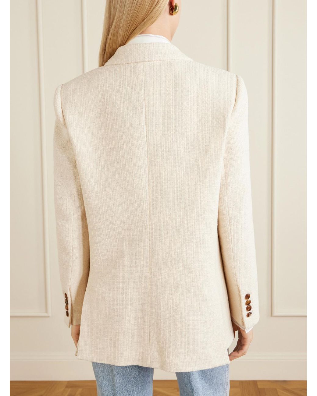 Blazé Milano Natural Missy Everynight Cotton-Blend Tweed Blazer