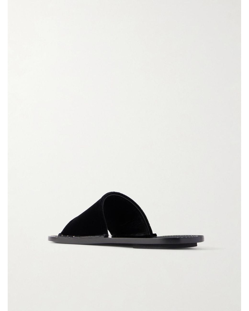 Totême  White Studded Velvet Slides
