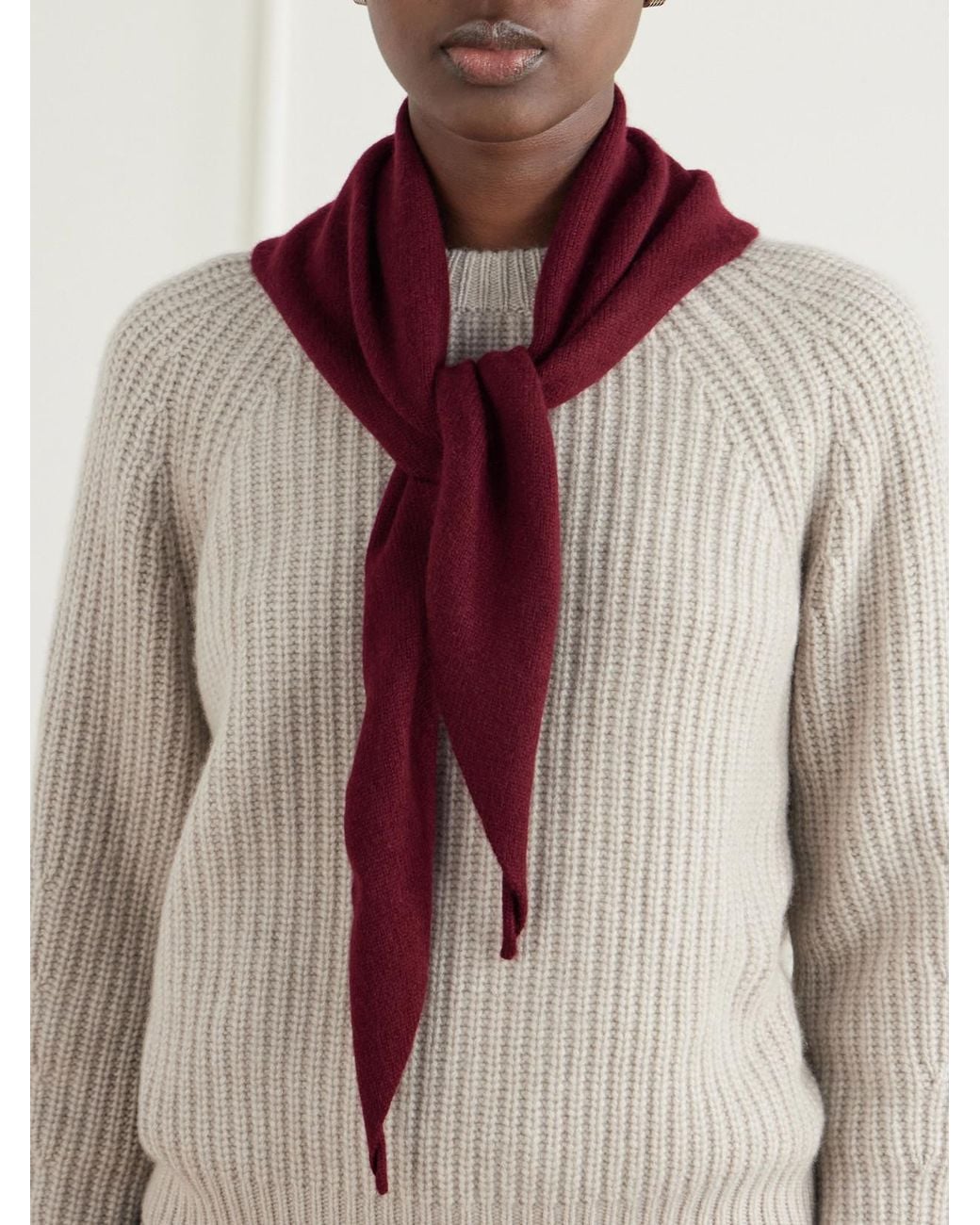 Lisa Yang Red Florianne Cashmere Scarf